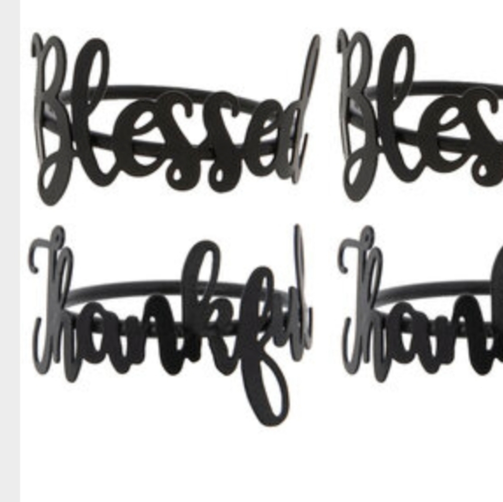 🆕 Blessed & Thankful Metal Napkin Rings.